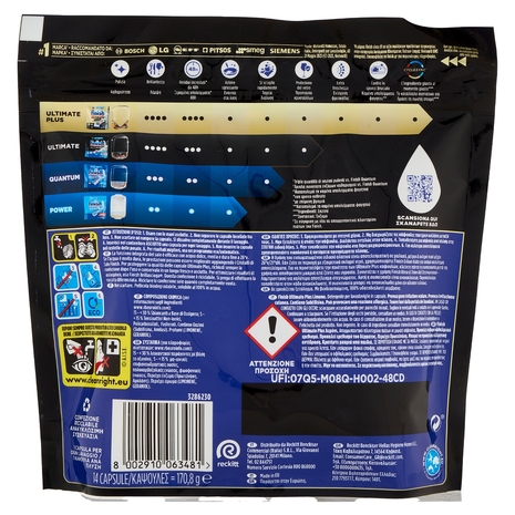 Finish Ultimate Plus All In One Lemon pastiglie lavastoviglie 14 lavaggi 170,8 g